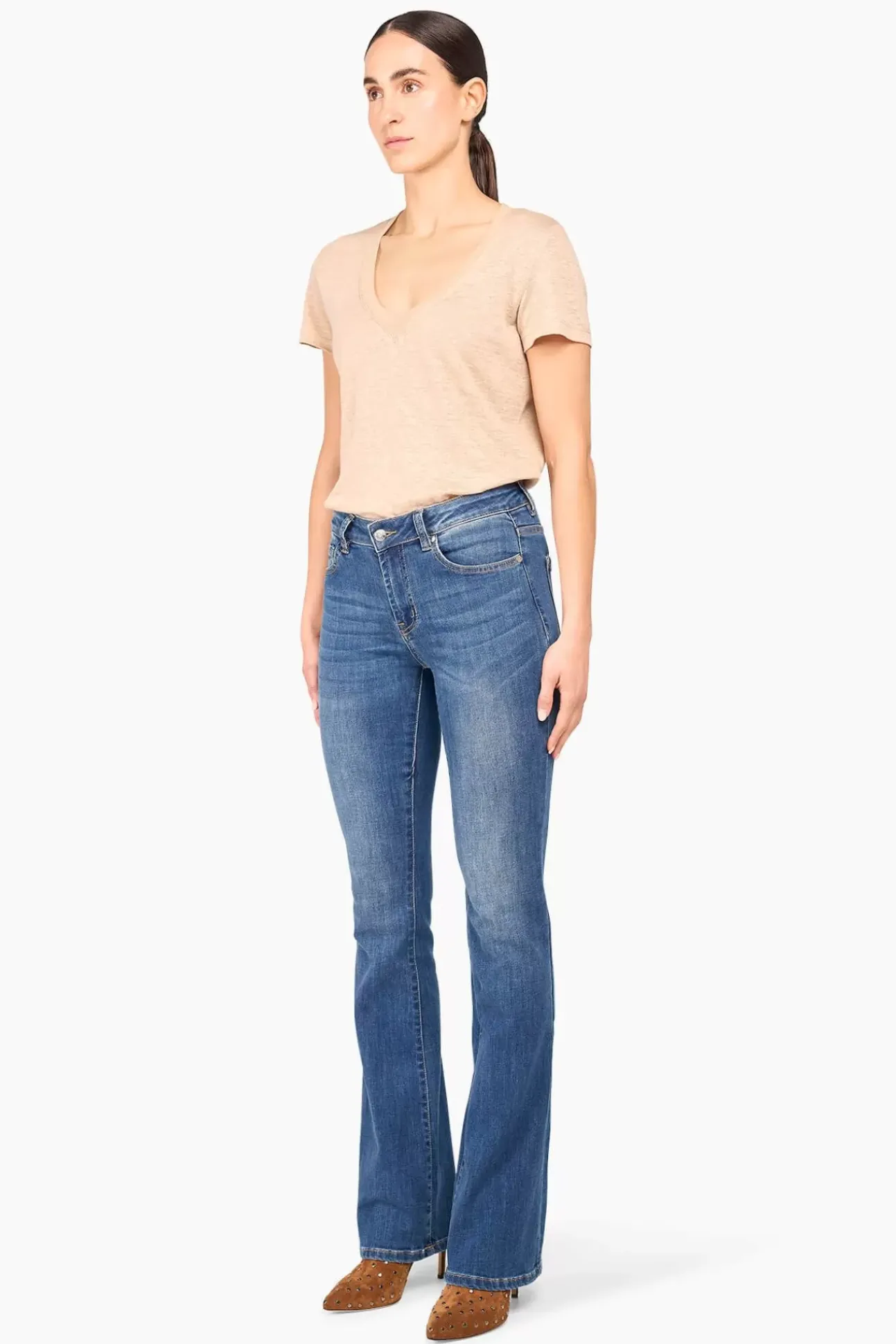 JANICE Denim^Blauwe Flared Jeans Arlo Blue 111