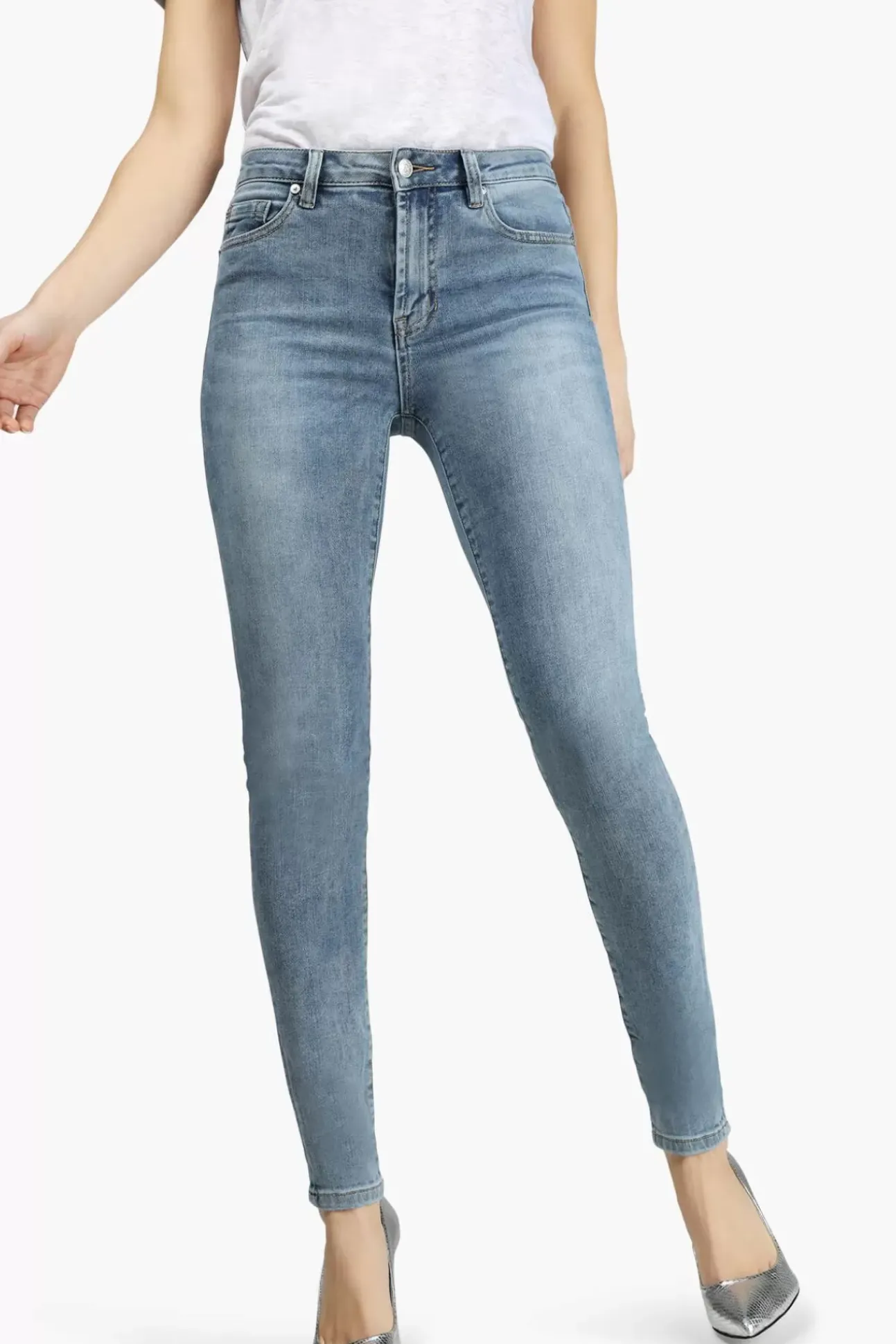 JANICE Denim^Blauwe High Waist Skinny Jeans Rocket Blue 808