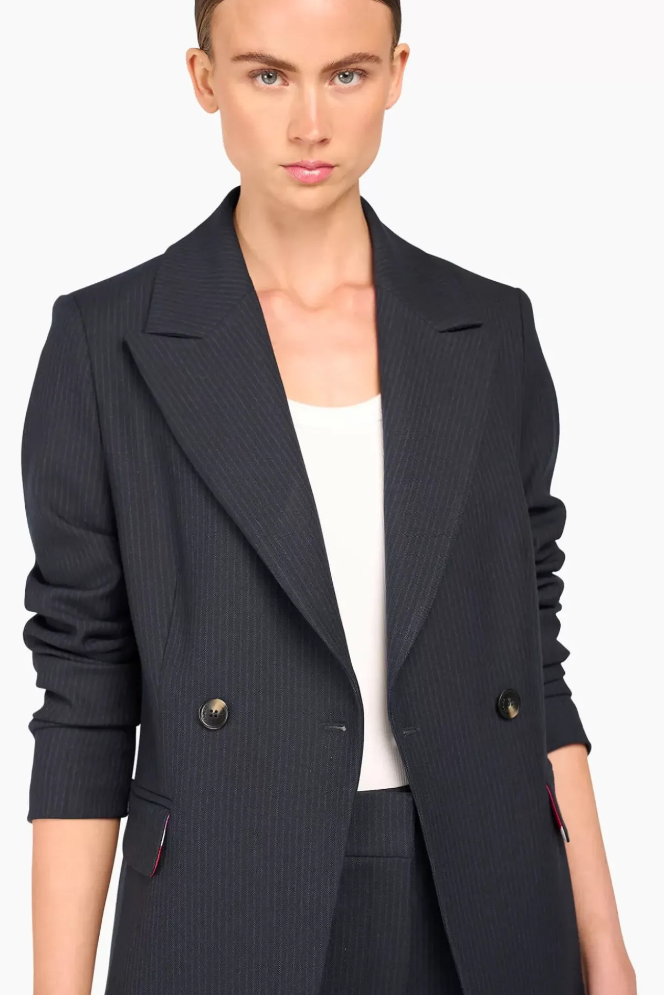 JANICE Pakken^Blauw Gestreept Dames Pak