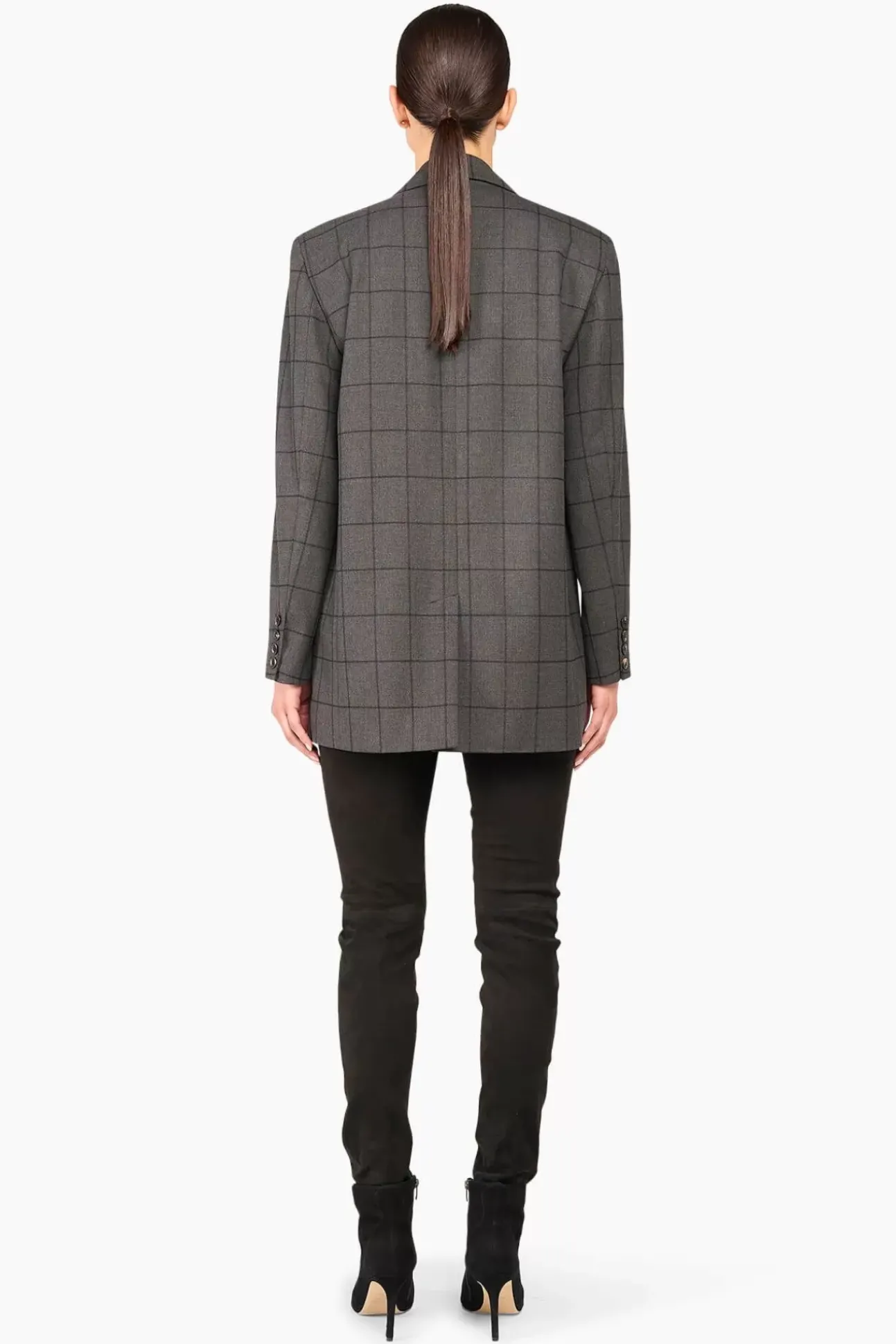 JANICE Blazers^Blazer Dames Ruit Hank Grijs