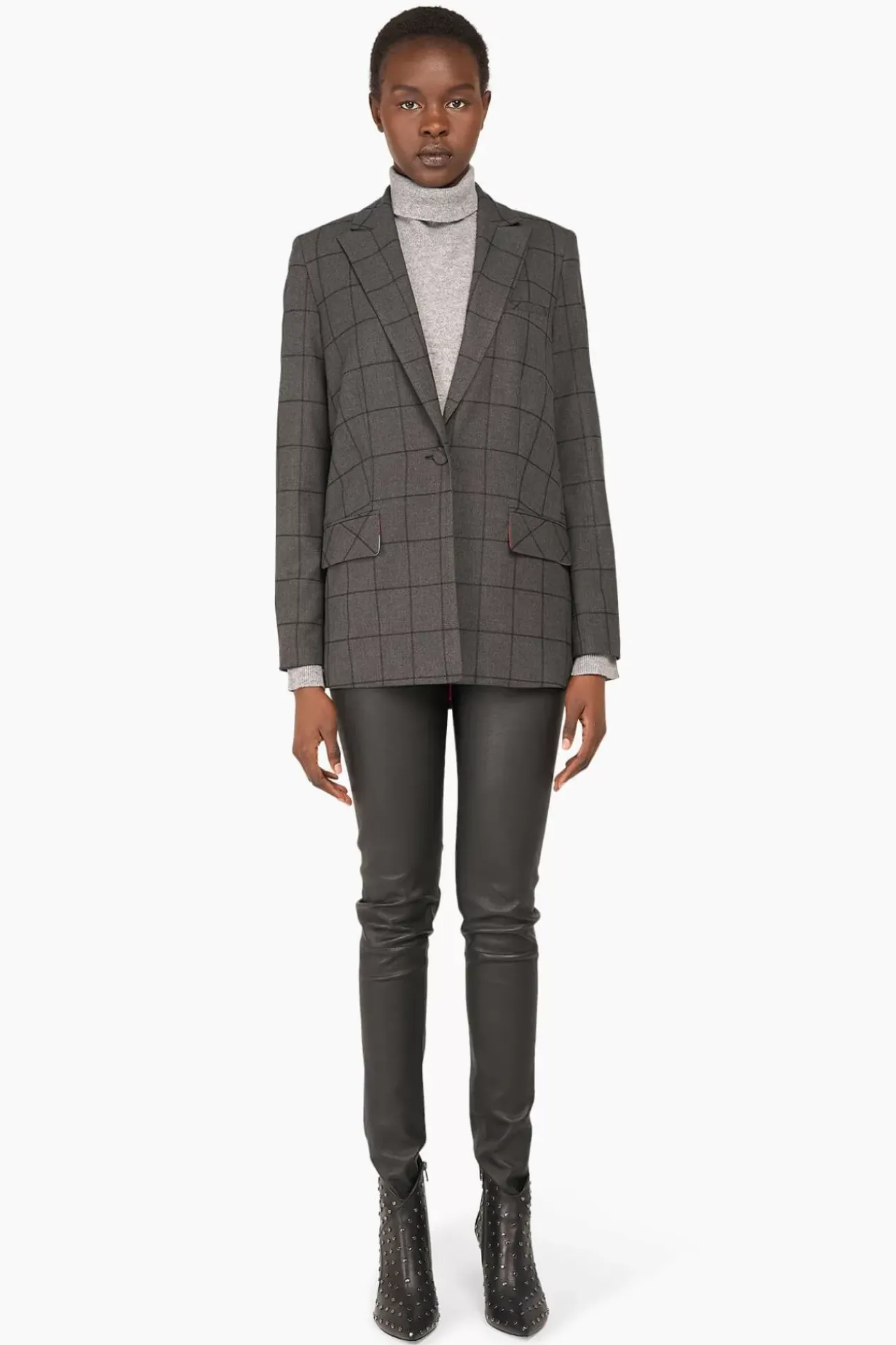 JANICE Blazers^Blazer Dames Ruit Nash Grijs