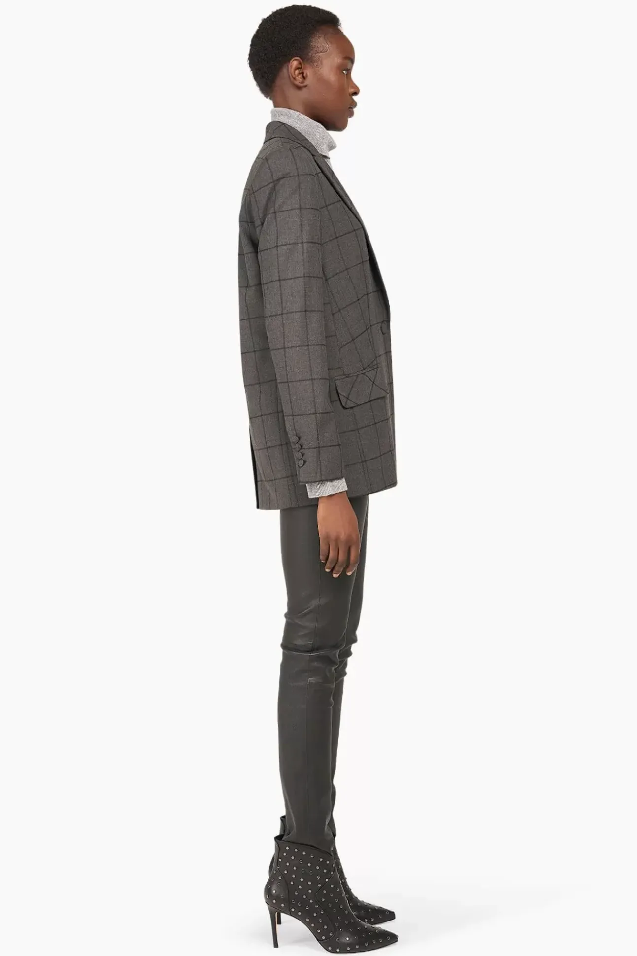 JANICE Blazers^Blazer Dames Ruit Nash Grijs