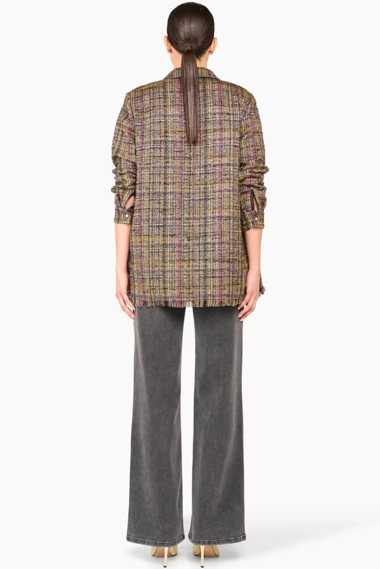 JANICE Blouses^Blouse Dames Tweed Lurex Shane Groen
