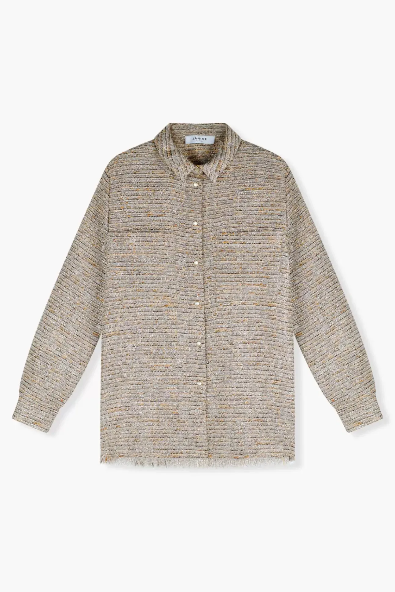 JANICE Blouses^Blouse Dames Tweed Lurex Shane Beige