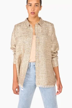 JANICE Blouses^Blouse Dames Tweed Lurex Shane Beige
