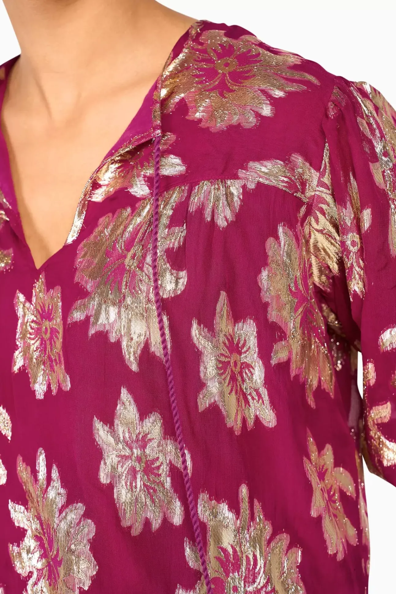 JANICE Blouses^Blouse Dames Viscose Lurex Toby Burgundy