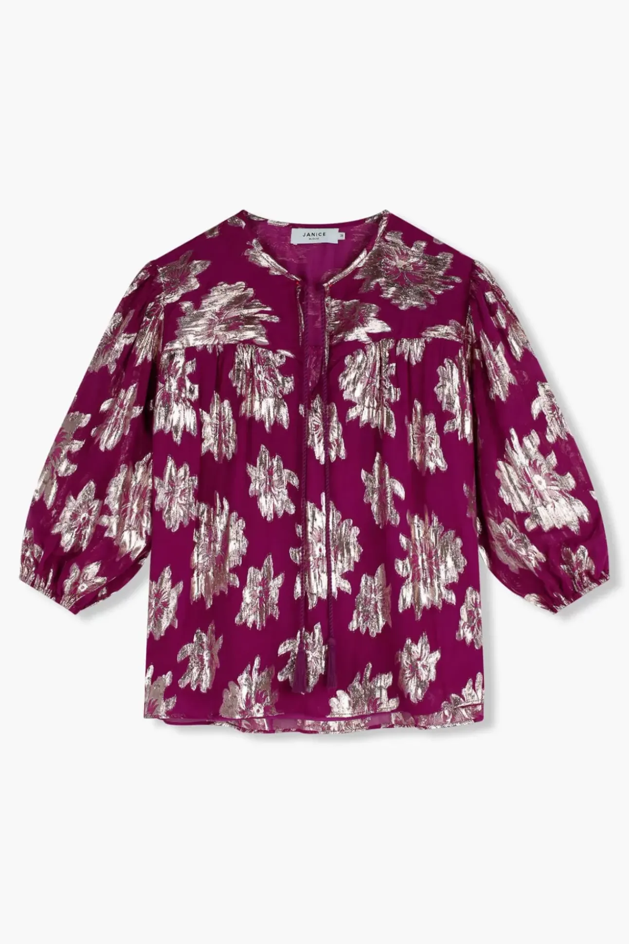 JANICE Blouses^Blouse Dames Viscose Lurex Toby Burgundy