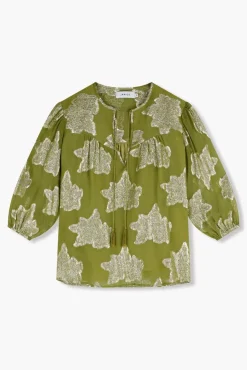 JANICE Blouses^Blouse Dames Viscose Lurex Toby Groen