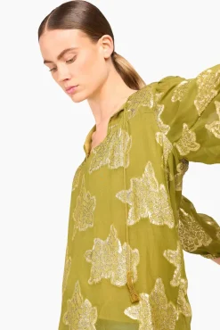 JANICE Blouses^Blouse Dames Viscose Lurex Toby Groen