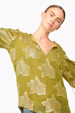 JANICE Blouses^Blouse Dames Viscose Lurex Toby Groen