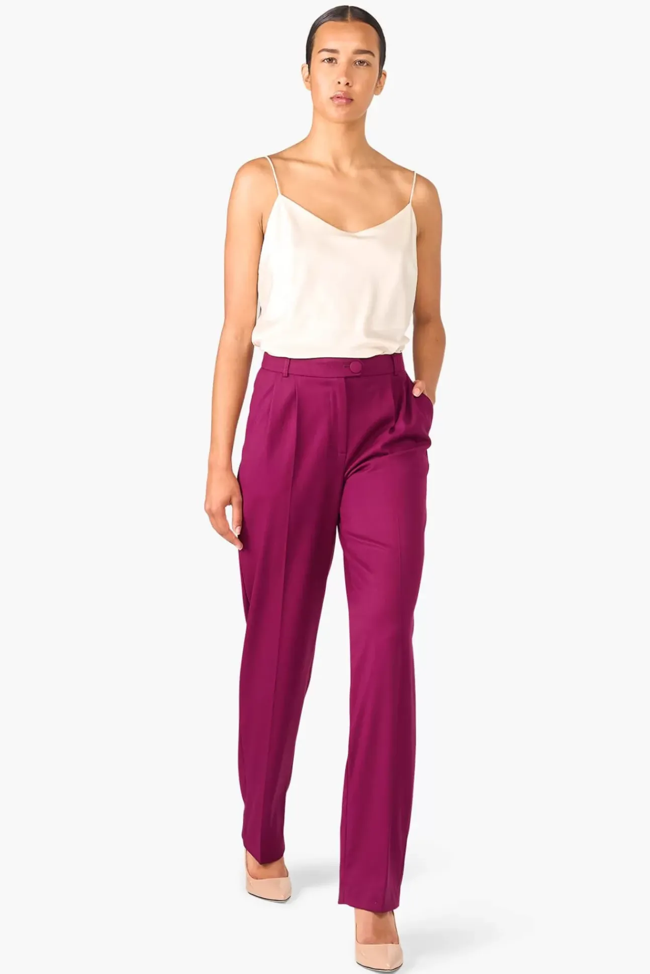 JANICE Broeken^Broek Dames Burgundy Andrew