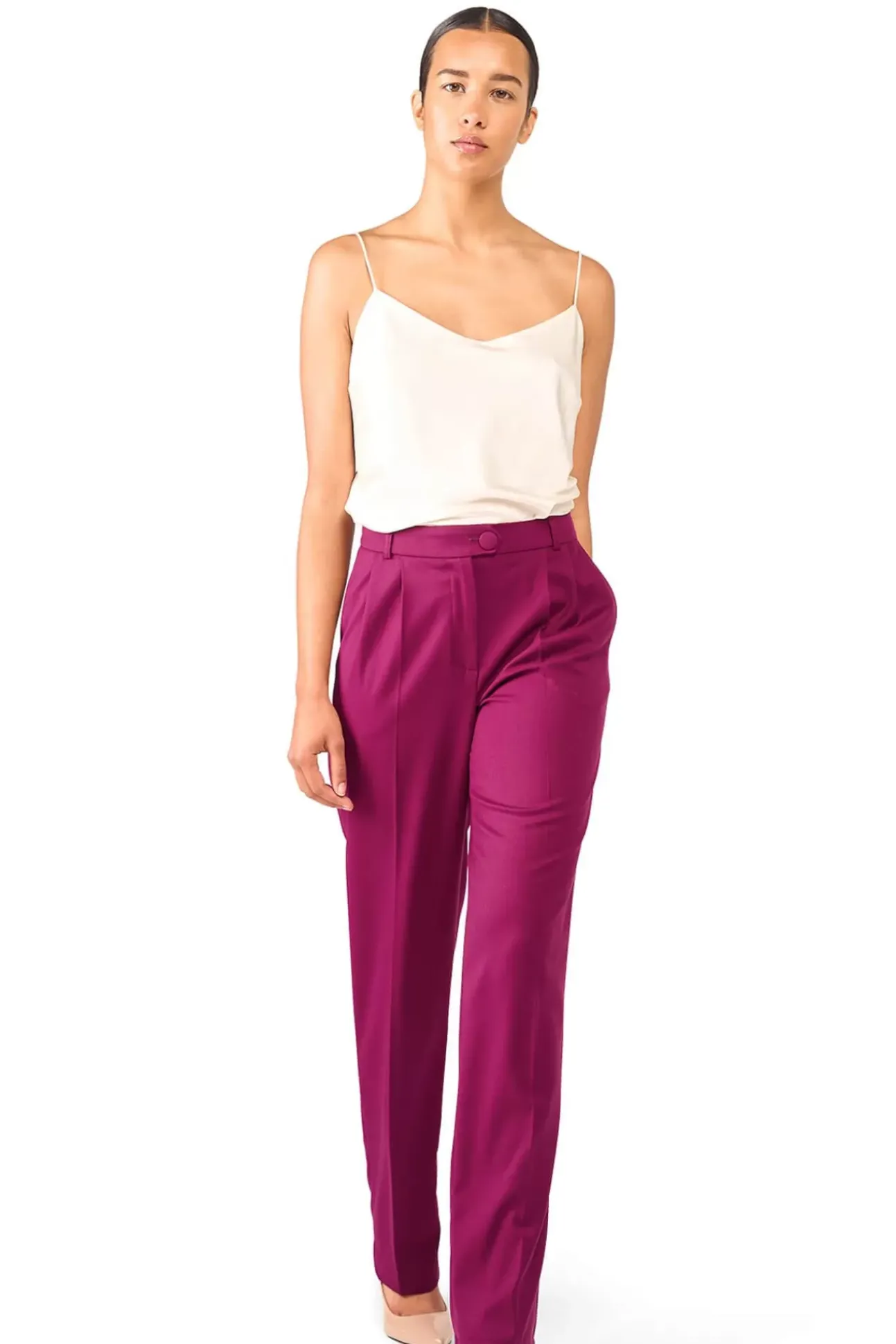 JANICE Broeken^Broek Dames Burgundy Andrew