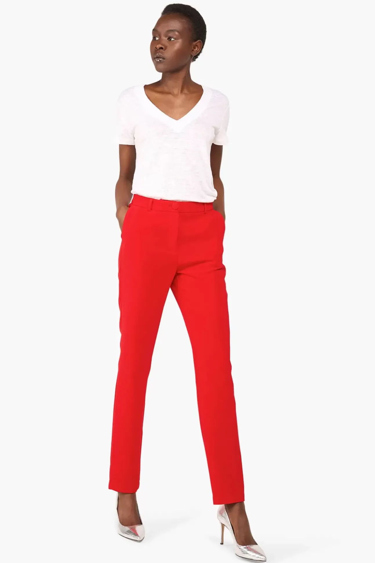 JANICE Broeken^Broek Dames Curtis Rood