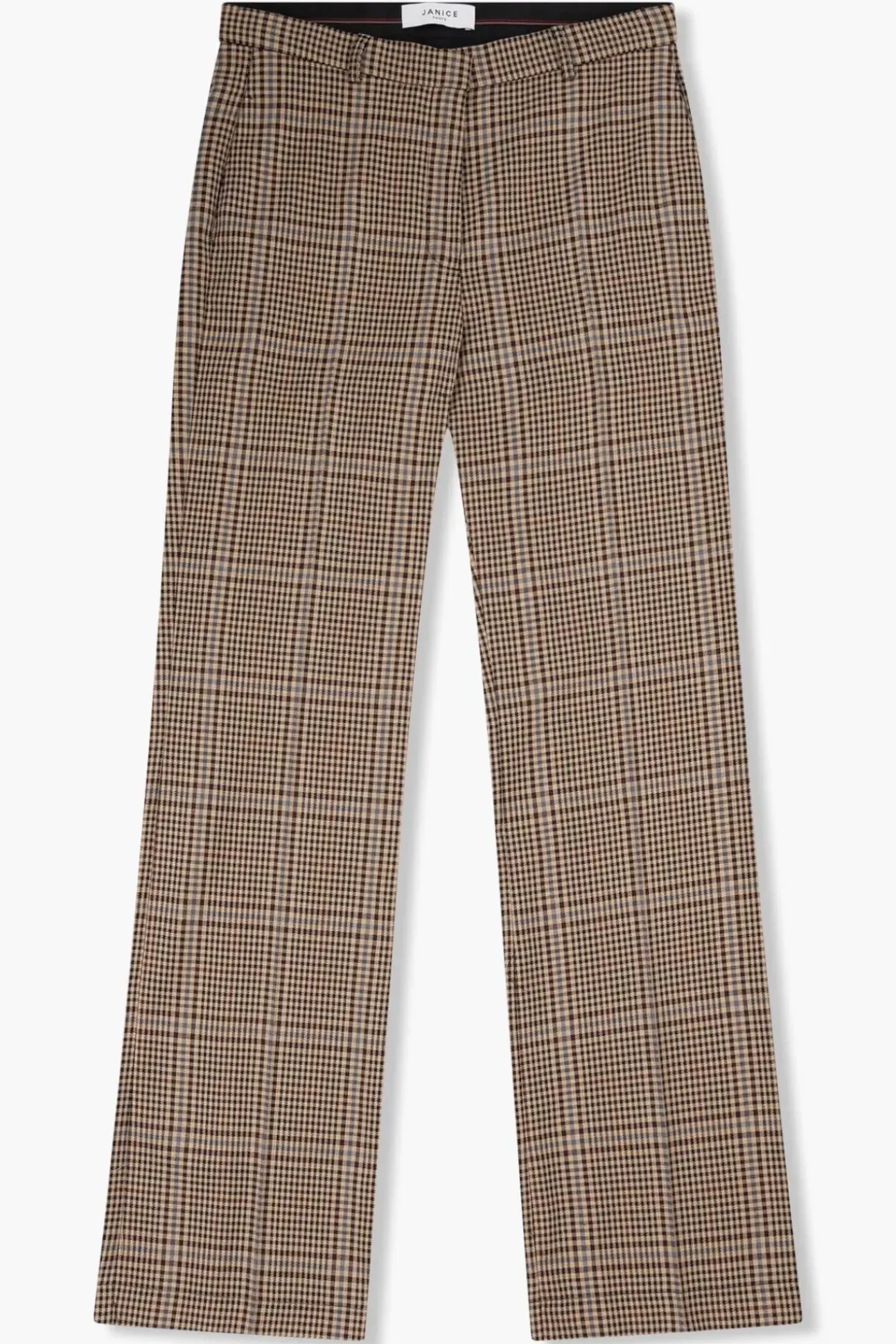 JANICE Broeken^Broek Dames Ruit Tiger Bruin