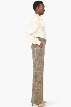 JANICE Broeken^Broek Dames Ruit Tiger Bruin