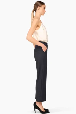 JANICE Broeken^Broek Dames Streep Sean Blauw