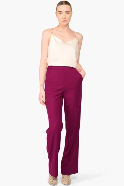 JANICE Broeken^Broek Dames Wijde Pijp Pete Burgundy