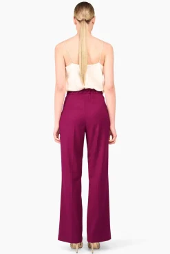 JANICE Broeken^Broek Dames Wijde Pijp Pete Burgundy