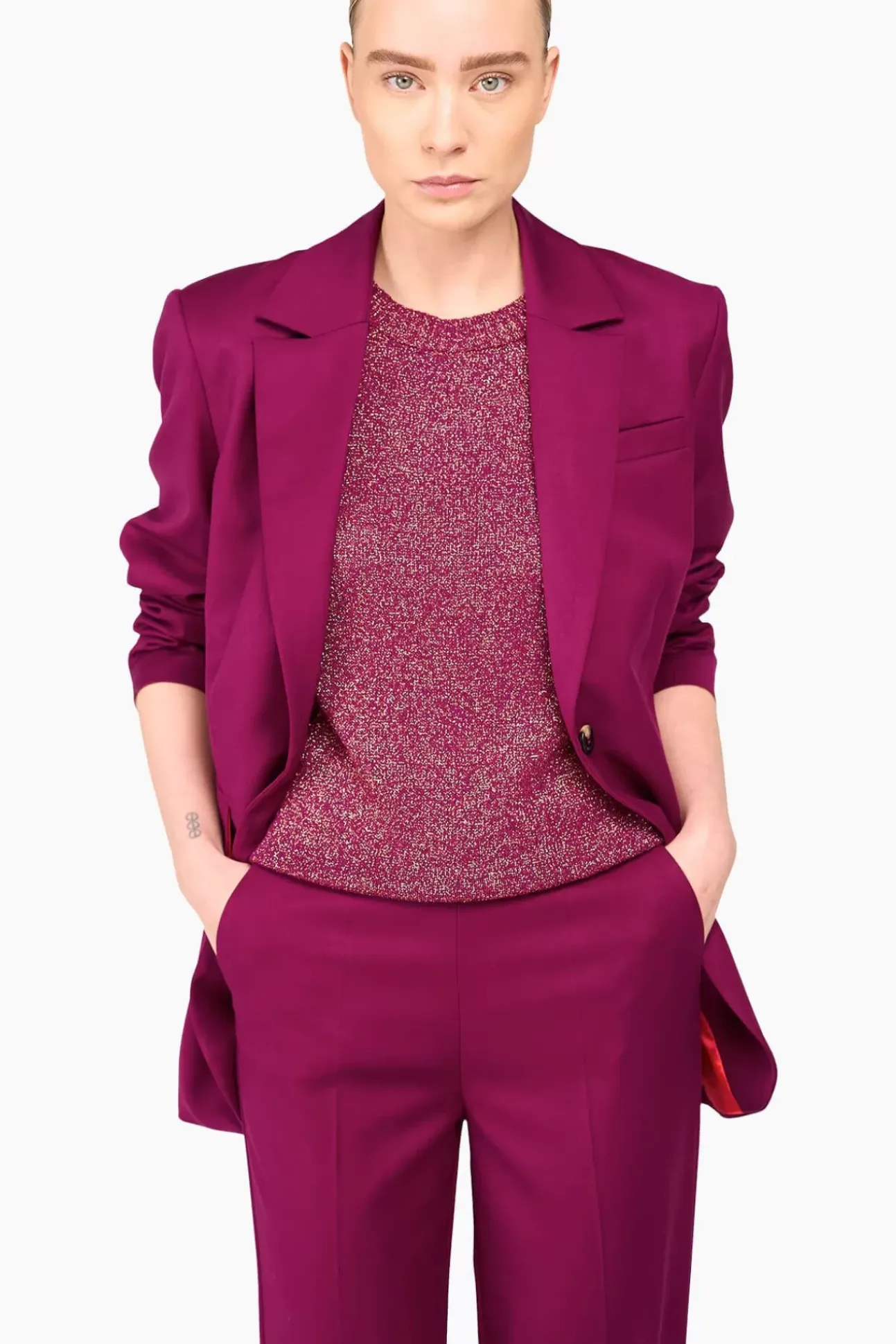 JANICE Pakken^Burgundy Oversized Dames Pak