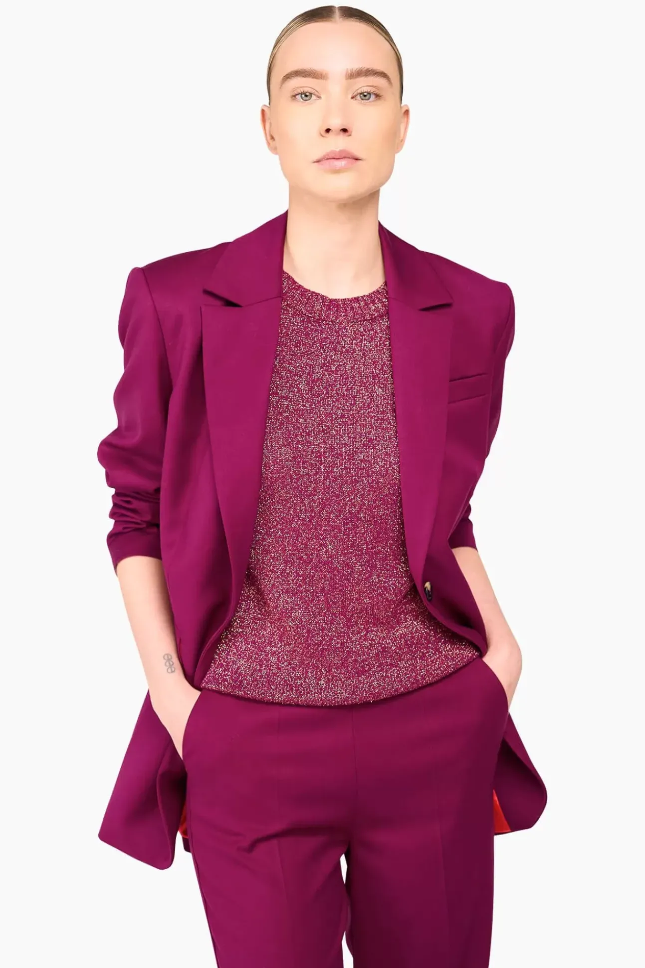 JANICE Pakken^Burgundy Oversized Dames Pak