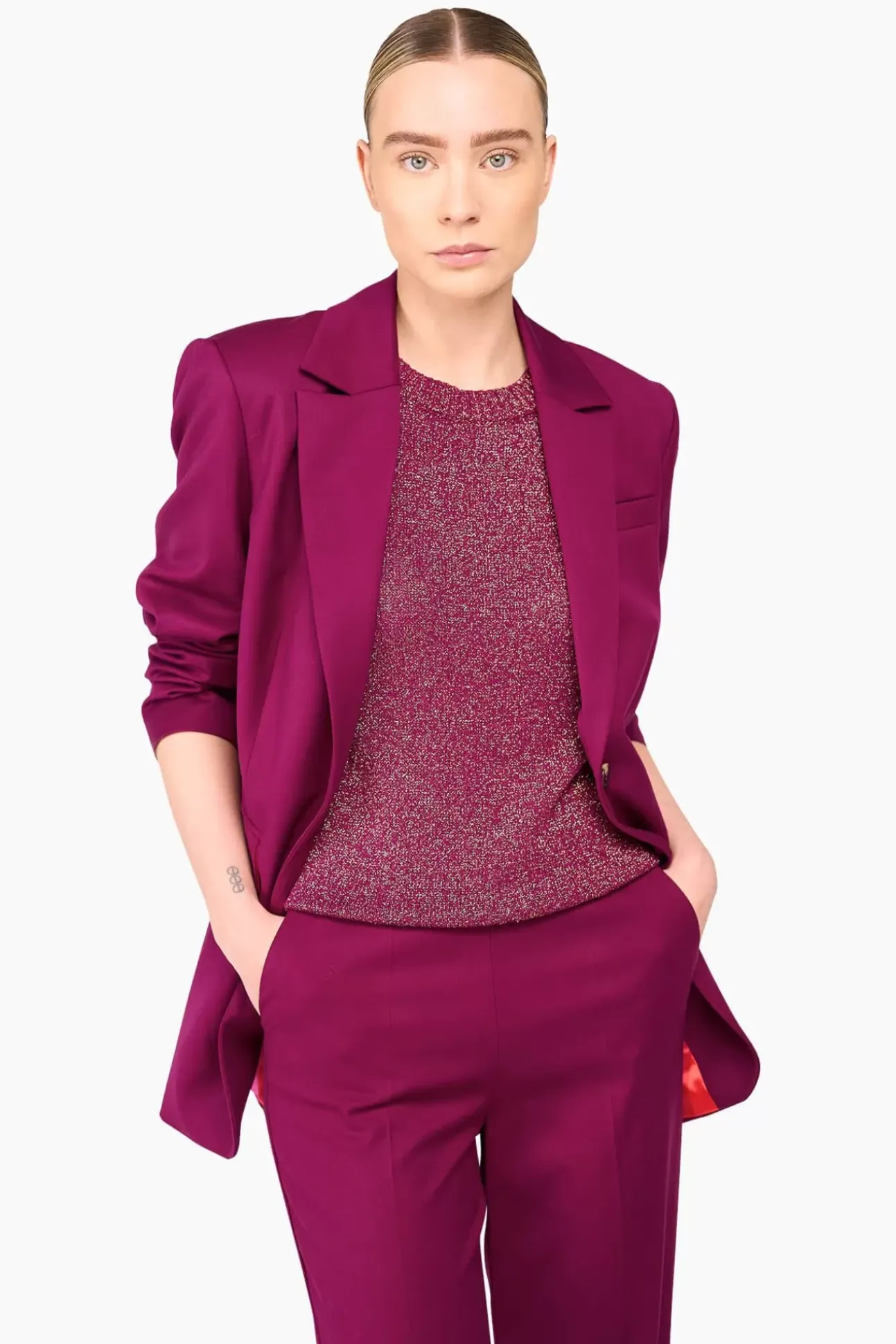 JANICE Pakken^Burgundy Oversized Dames Pak