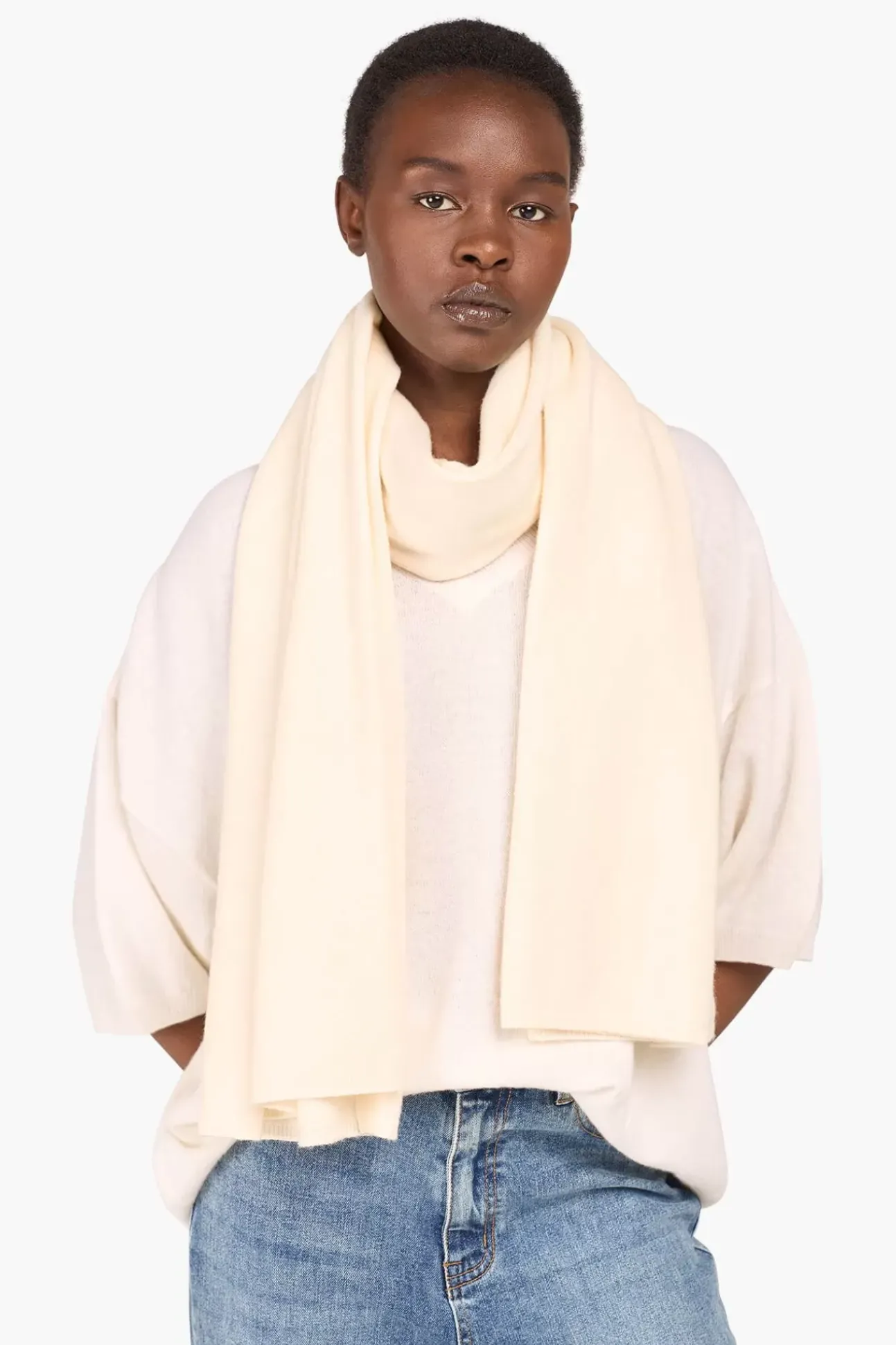 JANICE Sjaals^Cashmere Blend Sjaal Dames Santos Off White