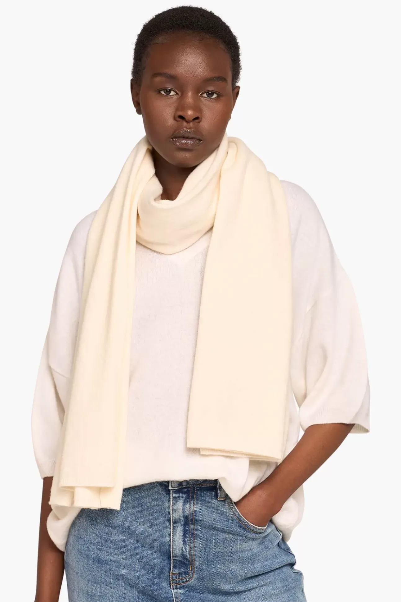JANICE Sjaals^Cashmere Blend Sjaal Dames Santos Off White