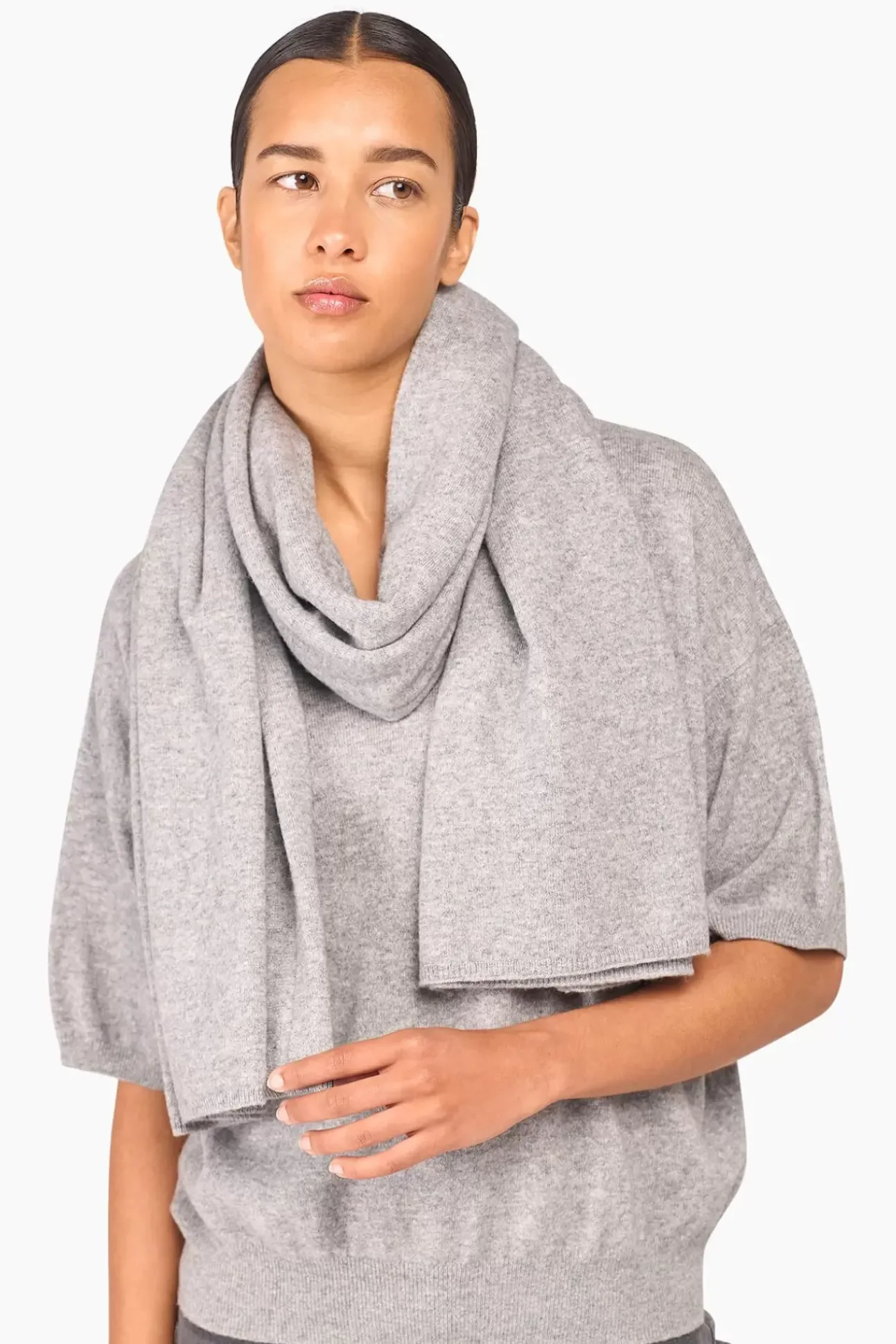 JANICE Sjaals^Cashmere Blend Sjaal Santos Grijs