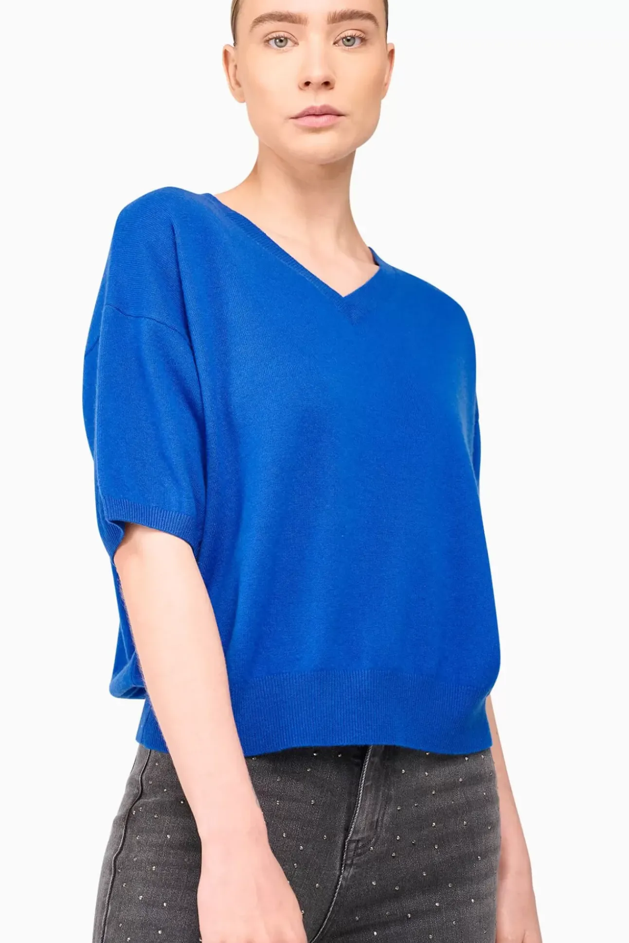 JANICE Sweaters & Truien^Cashmere Blend Truitje Dames Romeo Blue