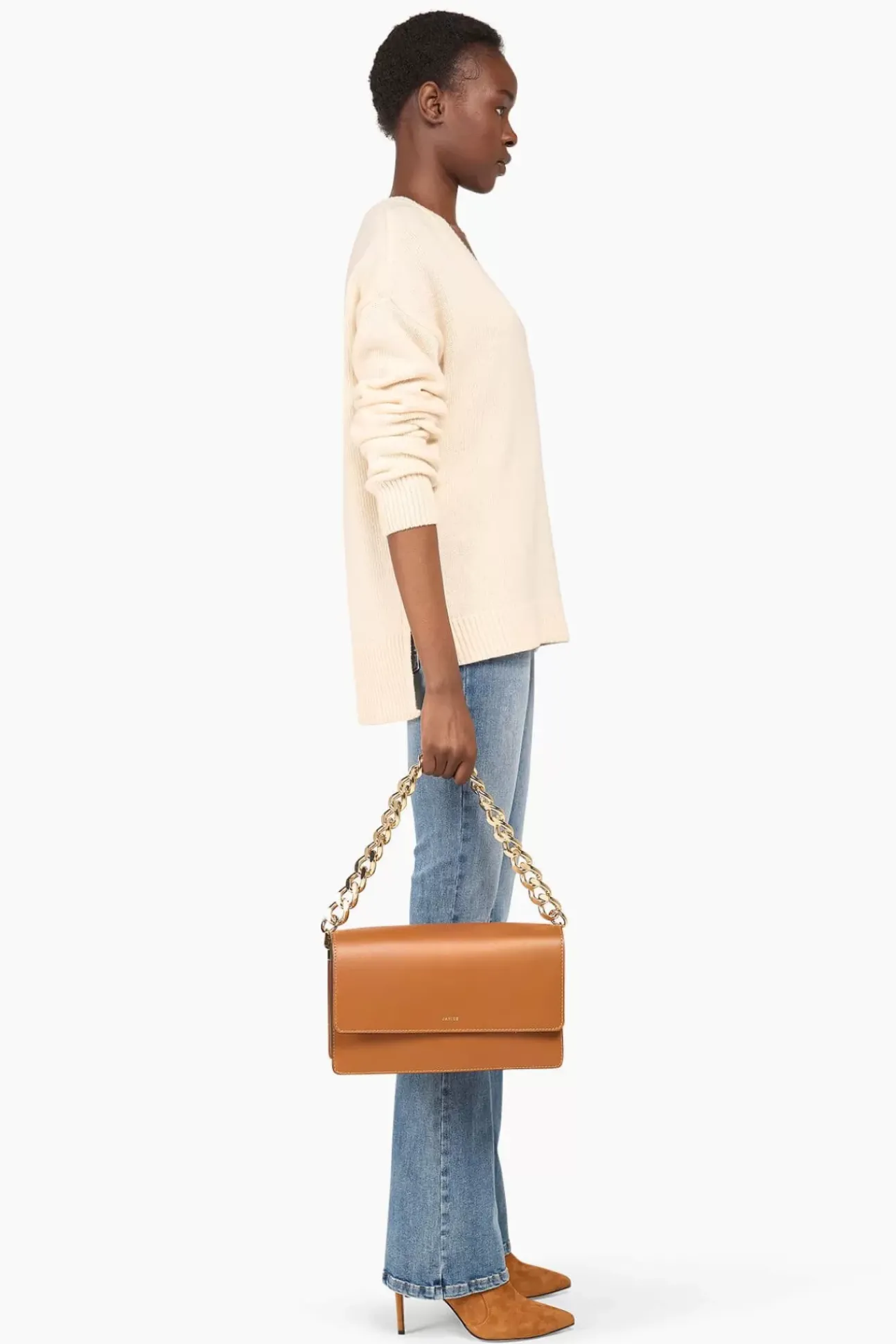 JANICE Sweaters & Truien^Cashmere Trui Dames Brick Off White