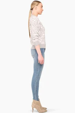 JANICE Sweaters & Truien^Cashmere Trui Dames Sym Tijger Print Grijs