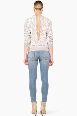 JANICE Sweaters & Truien^Cashmere Trui Dames Sym Tijger Print Grijs