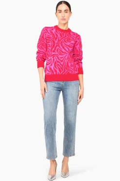 JANICE Sweaters & Truien^Cashmere Trui Dames Sym Tijger Print Roze