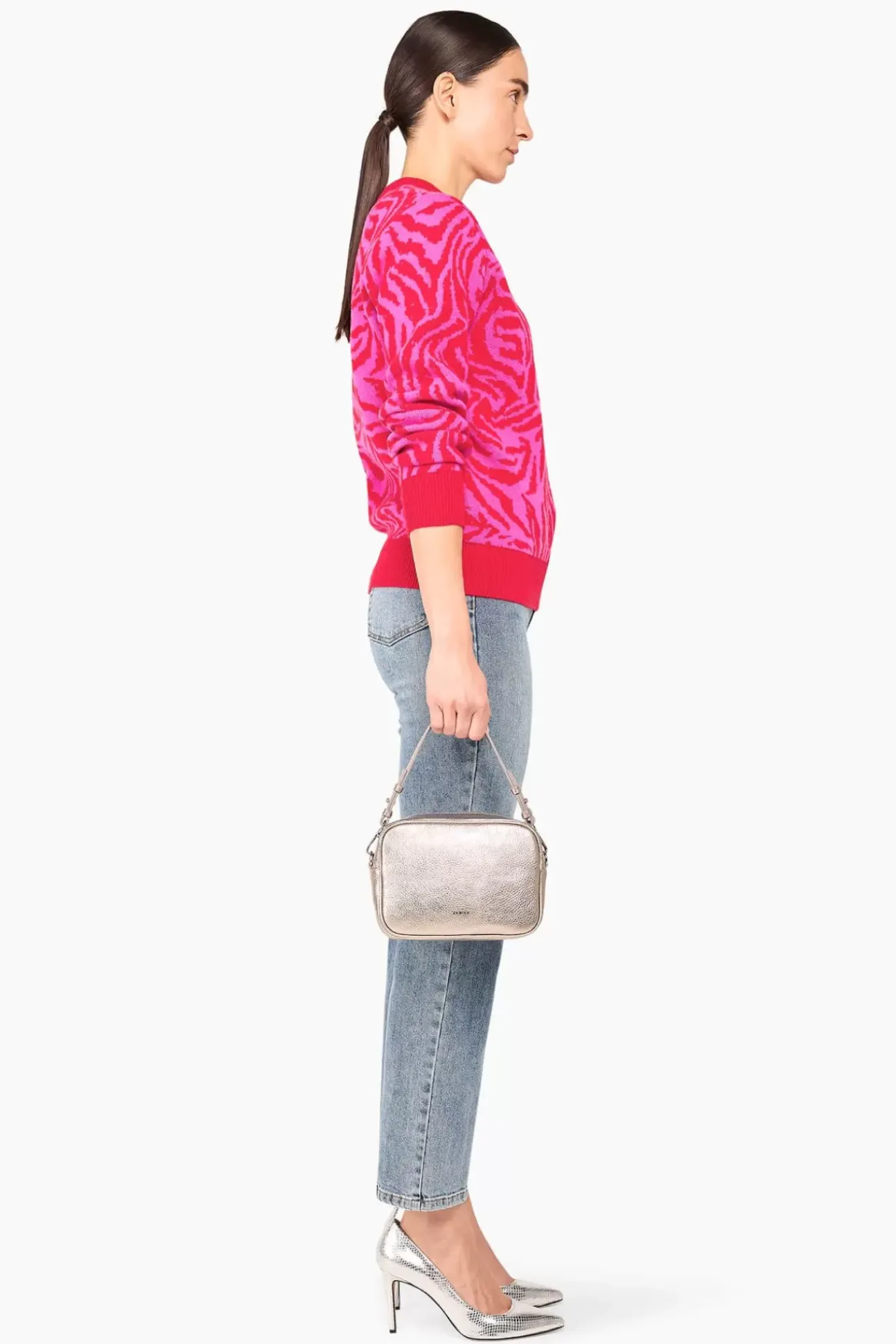 JANICE Sweaters & Truien^Cashmere Trui Dames Sym Tijger Print Roze