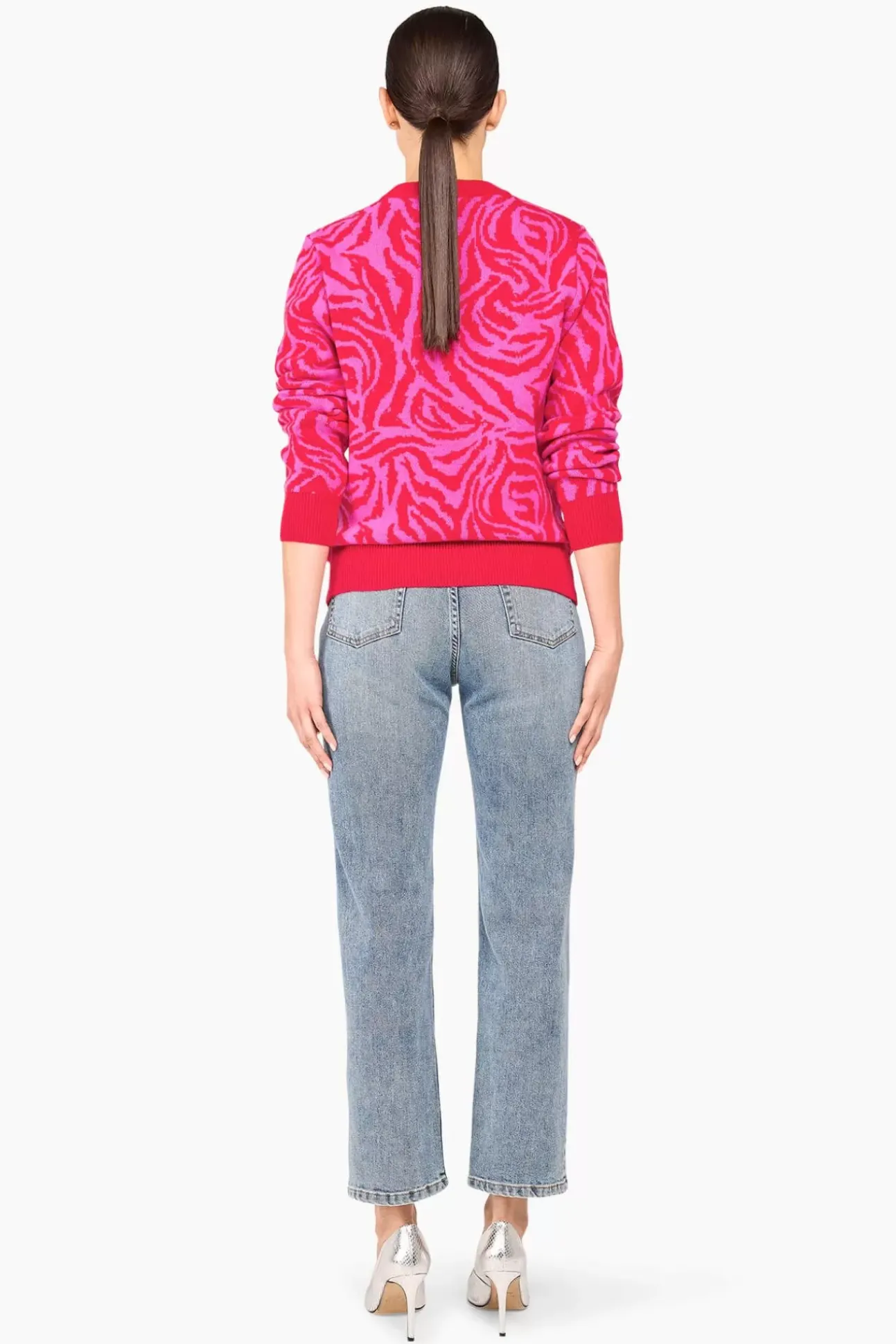 JANICE Sweaters & Truien^Cashmere Trui Dames Sym Tijger Print Roze