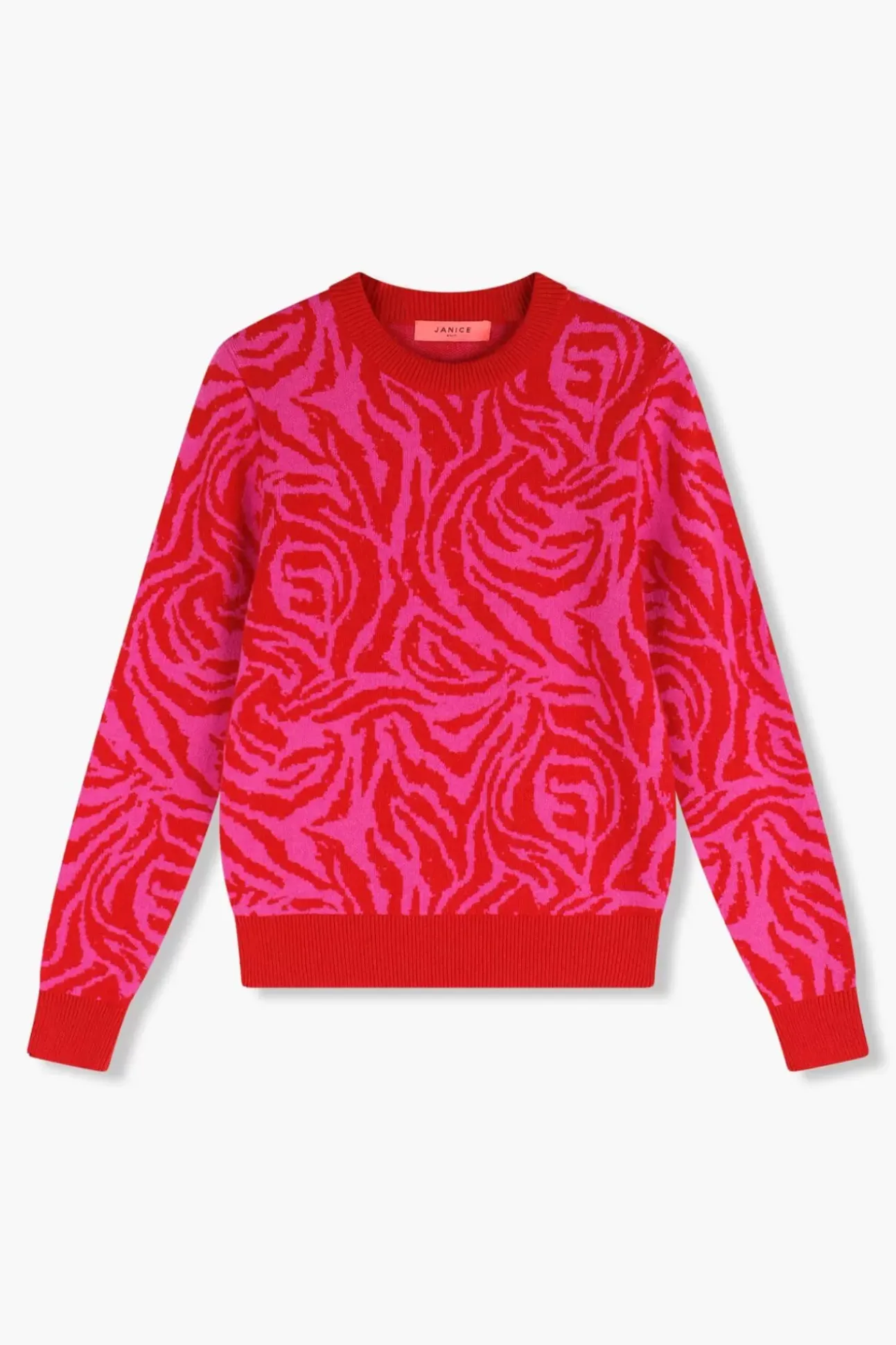 JANICE Sweaters & Truien^Cashmere Trui Dames Sym Tijger Print Roze