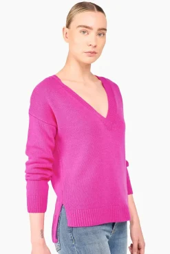 JANICE Sweaters & Truien^Cashmere Trui Dames Vhals Brick Roze