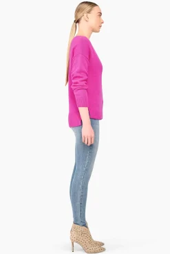 JANICE Sweaters & Truien^Cashmere Trui Dames Vhals Brick Roze