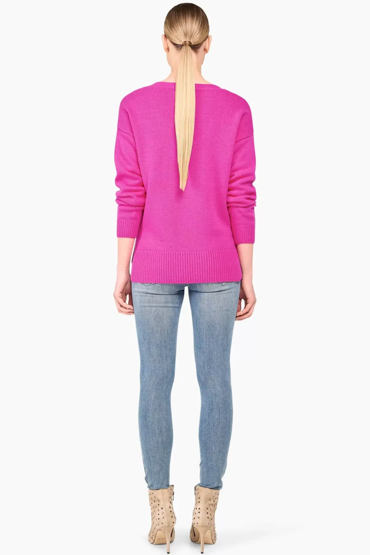 JANICE Sweaters & Truien^Cashmere Trui Dames Vhals Brick Roze