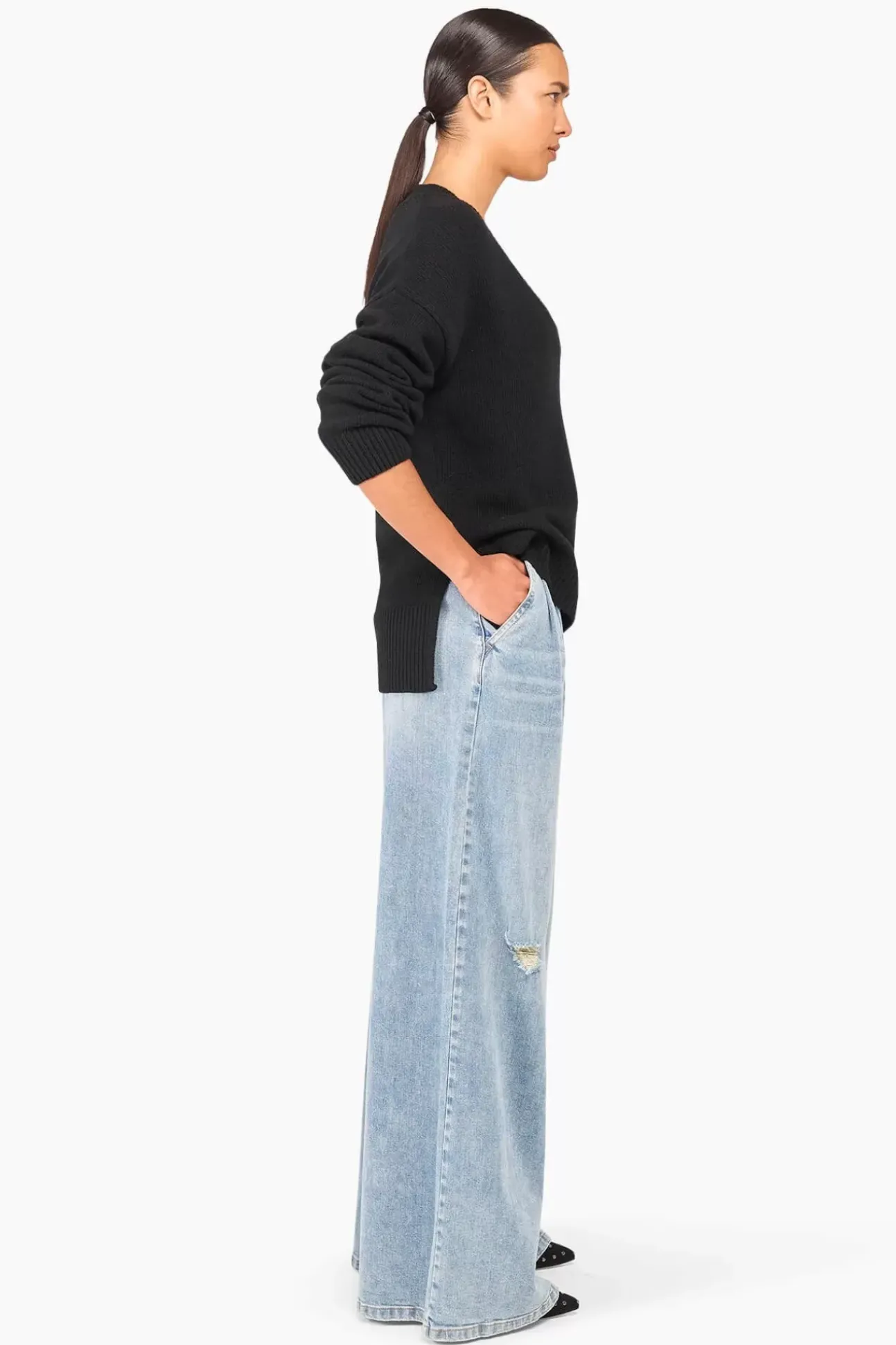 JANICE Sweaters & Truien^Cashmere Trui Dames Vhals Brick Zwart