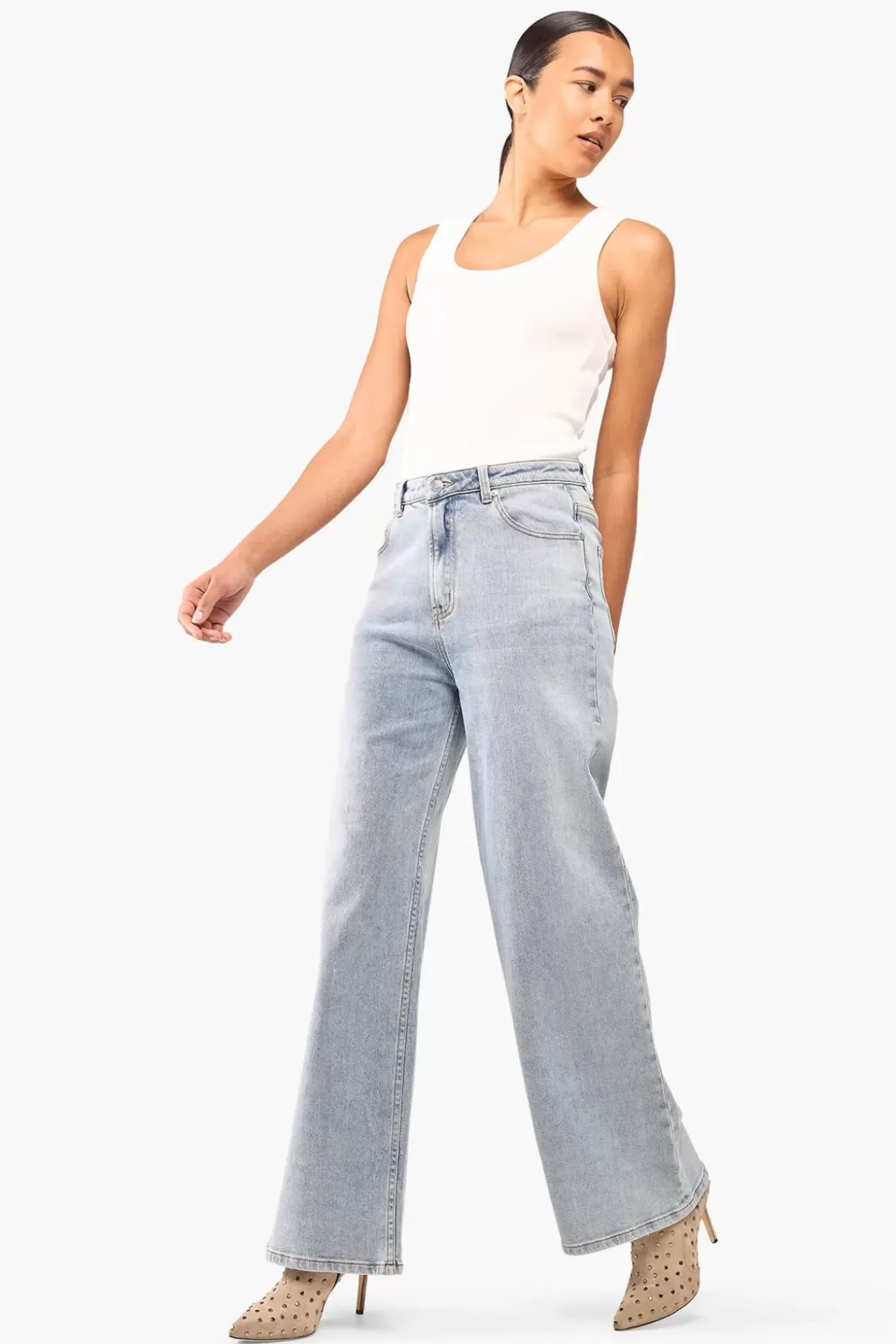 JANICE Denim^Dames Jeans Wide Leg Jason Light Denim 300