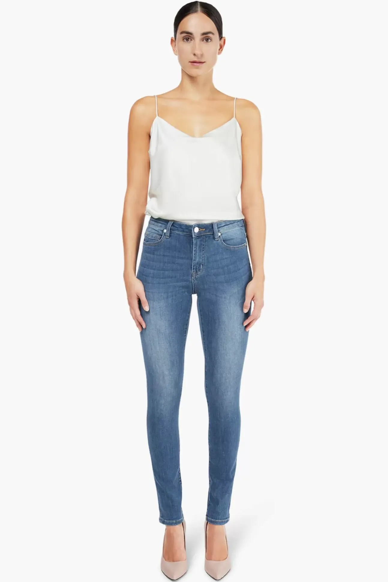 JANICE Jeans^Donker Blauwe High Waist Skinny Jeans Rocket Blue 111