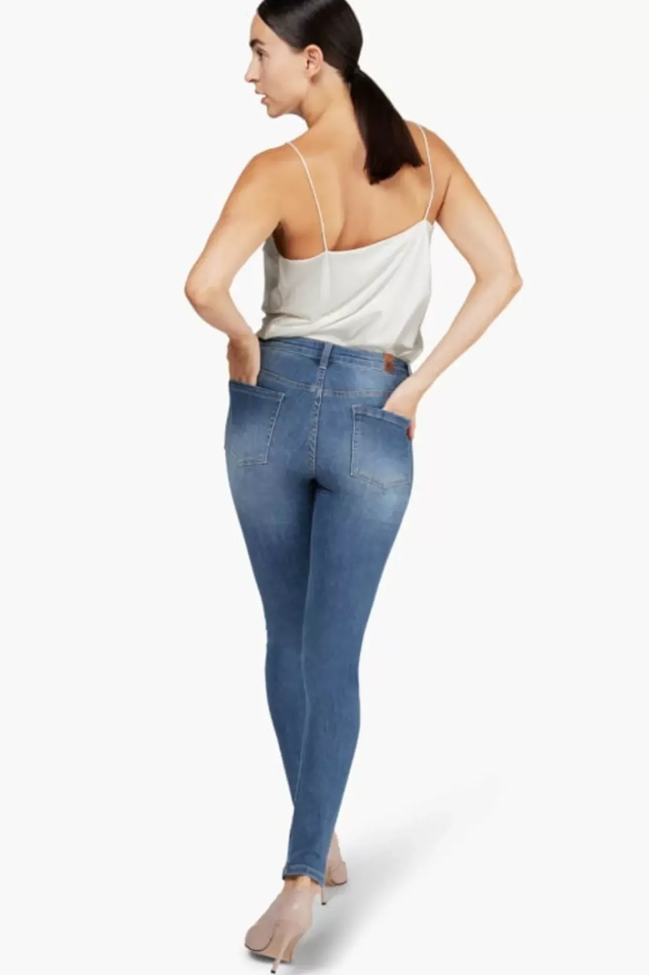 JANICE Jeans^Donker Blauwe High Waist Skinny Jeans Rocket Blue 111