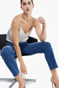 JANICE Denim^Donker Blauwe Mom Jeans Cooper Blue 111