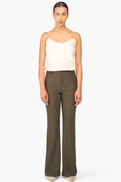 JANICE Broeken^Flared Broek Dames Tyrone Groen