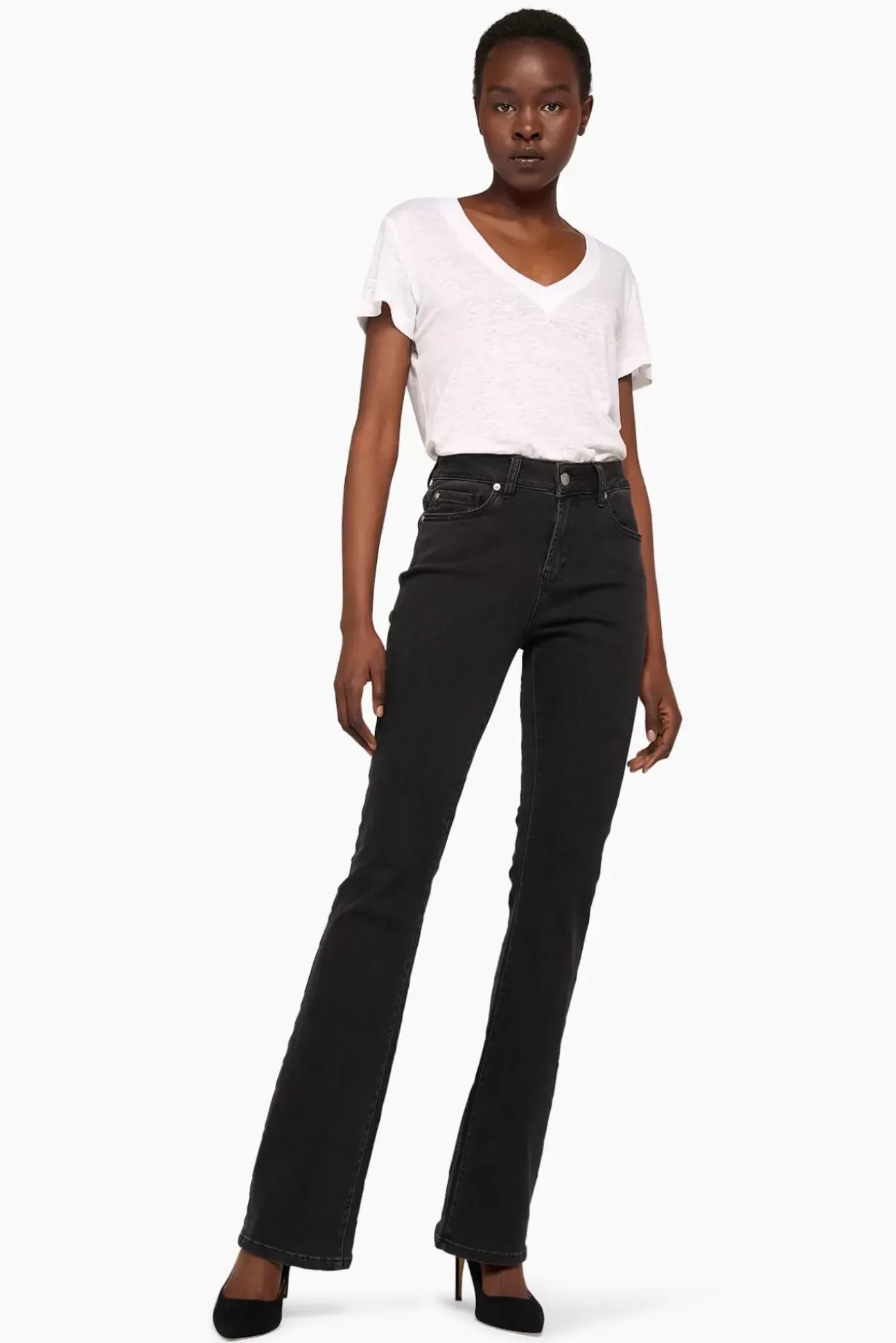 JANICE Denim^Flared Jeans Dames Arlo Zwart 410