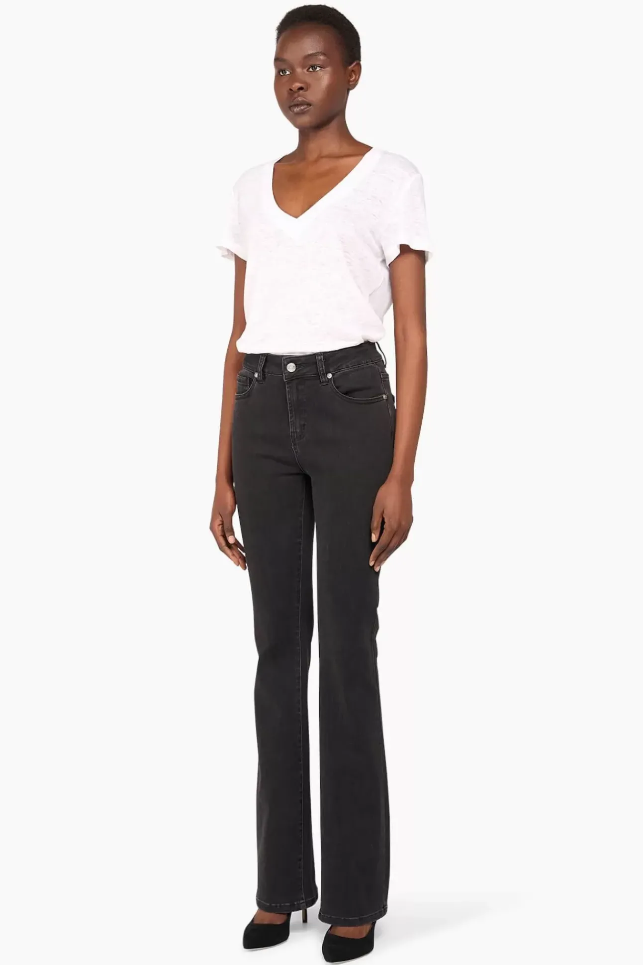 JANICE Denim^Flared Jeans Dames Arlo Zwart 410