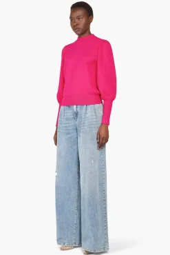JANICE Sweaters & Truien^Gebreide Trui Pof Mouwen Jay Roze