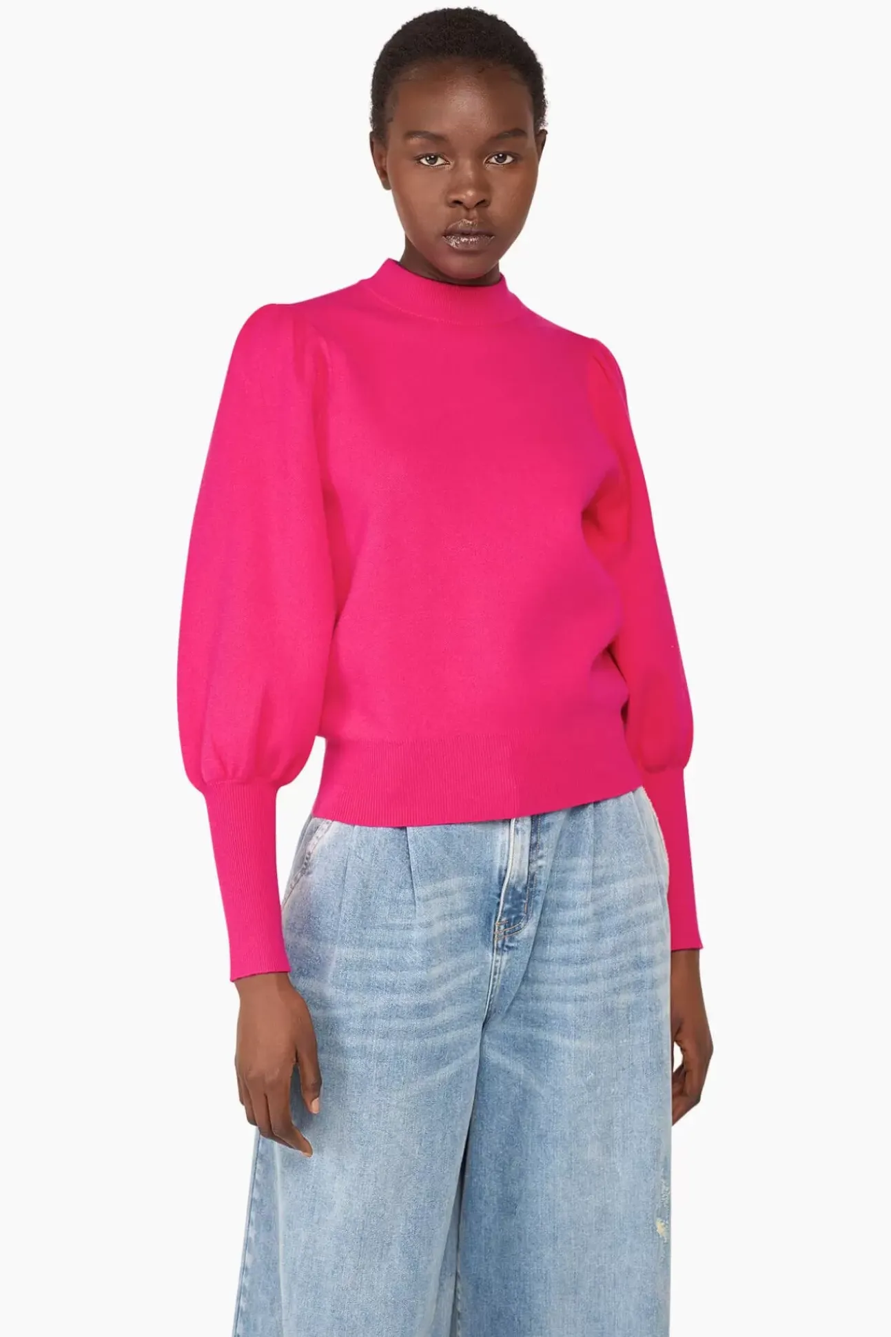 JANICE Sweaters & Truien^Gebreide Trui Pof Mouwen Jay Roze