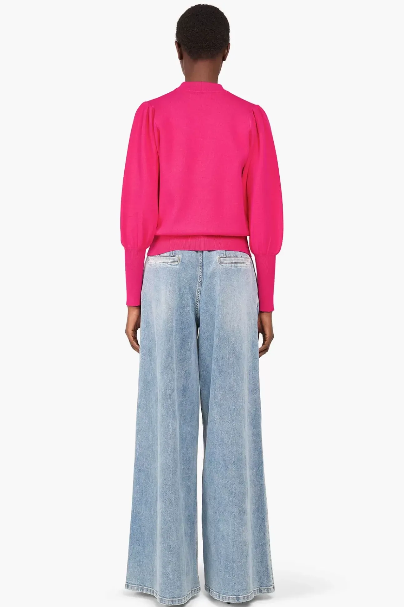 JANICE Sweaters & Truien^Gebreide Trui Pof Mouwen Jay Roze